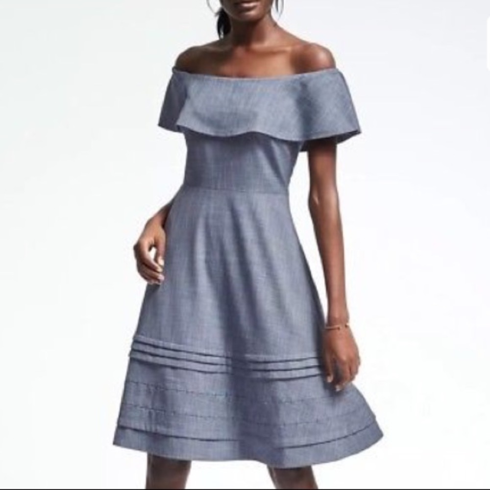 Banana Republic Off the Shoulder Chambray dress